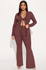 Dalia Flyaway Pant Set - Brown