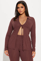 Dalia Flyaway Pant Set - Brown