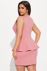 The Julia Ponte Skirt Set - Pink