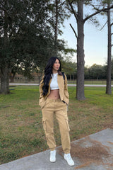 Leslie Cargo Joggers - Khaki