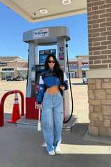 In Full Effect Baggy Cargo Jeans - Light Wash