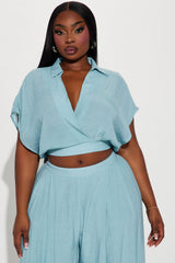 Mea Gauze Pant Set - Blue