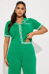 Preppy Babe Sweater Pant Set - Kelly Green