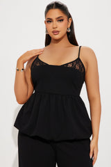 Mabel Peplum Pant Set - Black