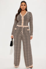 Expensive Glam Sweater Pant Set - Black/combo