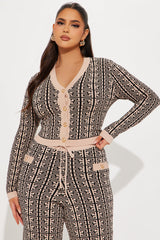 Expensive Glam Sweater Pant Set - Black/combo