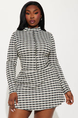 The Abbey Tweed Skirt Set - Black/combo