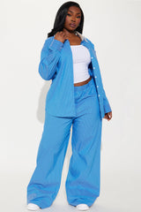 Brooke Striped Pant Set - Blue