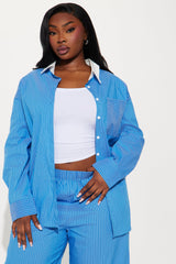 Brooke Striped Pant Set - Blue