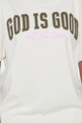 God Is Good Oversized Tee - Natural