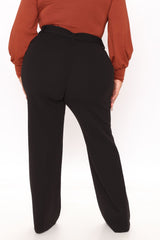 Celine Belted Wide Leg Pant - Black
