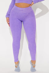 Fighter Ribbed Active Legging Washed Effortless Seamless - Lavender