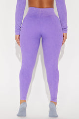 Fighter Ribbed Active Legging Washed Effortless Seamless - Lavender