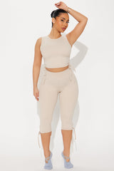 Pirouette Super Soft Active Capri - Light Taupe