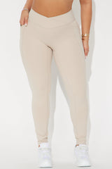 Lean Into It Super Soft Active Legging - Light Taupe