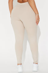 Lean Into It Super Soft Active Legging - Light Taupe