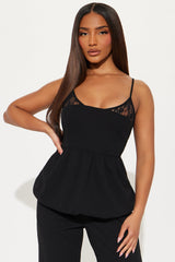 Mabel Peplum Pant Set - Black