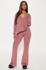 Feel So Cozy Pant Set - Rose