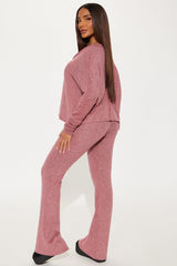 Feel So Cozy Pant Set - Rose