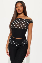 Cynthia Polka Dot Capri Pant Set - Black/combo