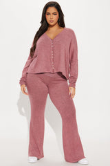 Feel So Cozy Pant Set - Rose