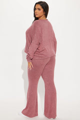 Feel So Cozy Pant Set - Rose