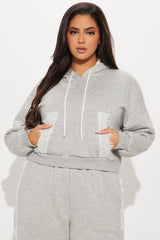 Lacey Fleece Sweatsuit Set - Heather Grey