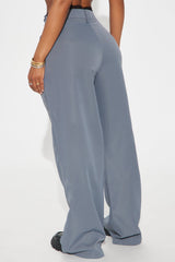 To My Heart Lace Trim Trouser Pant - Charcoal