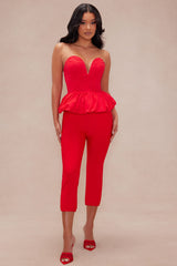 Leandra Bandage Capri Pant - Red