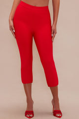 Leandra Bandage Capri Pant - Red