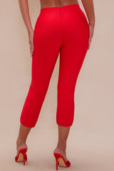 Leandra Bandage Capri Pant - Red