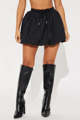 Samaria Double Waistband Bubble Mini Skirt - Black/combo