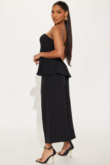 Roxie Peplum Pant Set - Black