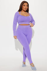 Fighter Ribbed Active Legging Washed Effortless Seamless - Lavender