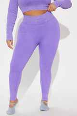 Fighter Ribbed Active Legging Washed Effortless Seamless - Lavender