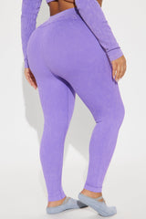 Fighter Ribbed Active Legging Washed Effortless Seamless - Lavender