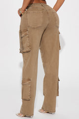Nothing Left To Say Cargo Jeans - Olive