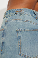 Dani Drop Waist Straight Leg Jeans - Medium Wash