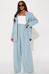 Posh Blazer Pant Set - Light Blue