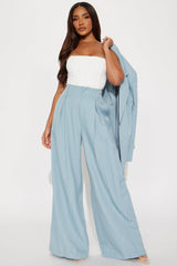 Posh Blazer Pant Set - Light Blue