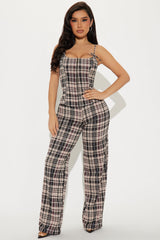 Georgina Plaid Pant Set - Black/combo