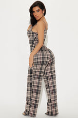 Georgina Plaid Pant Set - Black/combo