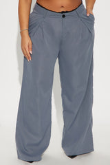 To My Heart Lace Trim Trouser Pant - Charcoal