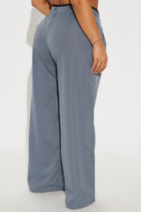 To My Heart Lace Trim Trouser Pant - Charcoal