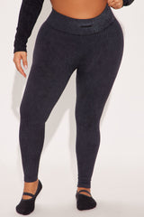 Fighter Ribbed Active Legging Washed Effortless Seamless - Black