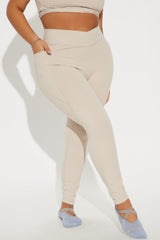 Lean Into It Super Soft Active Legging - Light Taupe