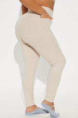 Lean Into It Super Soft Active Legging - Light Taupe