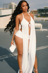 After Parties Mesh Micro Short Set - White
