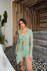 Love Addiction Lace Skirt Set - Sage