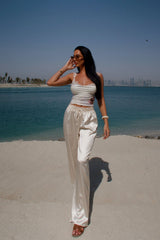 Elevate You Satin Pant - Cream